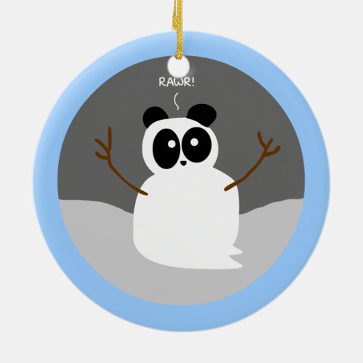 Snow Panda Keramisch Ornament (Achterkant)
