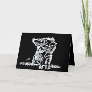 Snow Pig Feestdagen Kaart