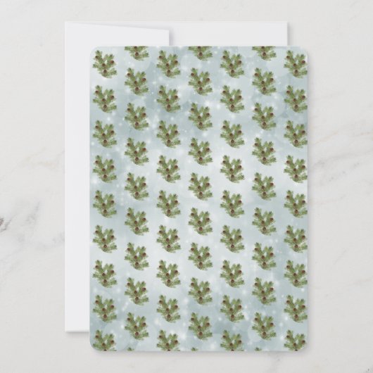 Snow pine branche fête fériée invitation (Dos)