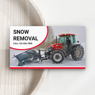 Snow Plough Tractor Snow Removal Service Visitekaartje