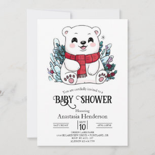 Snow Polar Beer Digitaal Baby shower Kaart