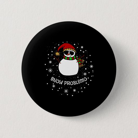 Snow Problemo Funny Christmas Snowman  Ronde Button 5,7 Cm (Voorkant)