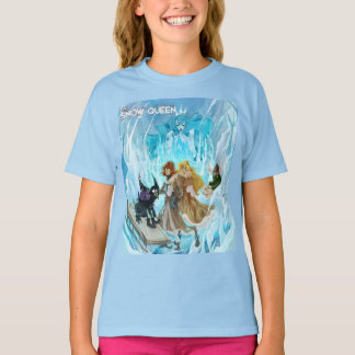 Snow Queen klassiek blauw meisje t-shirt