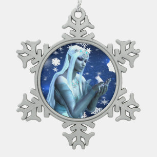 Snow Queen Tin Sneeuwvlok Ornament