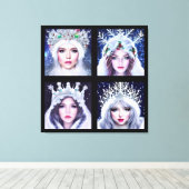 Snow Queens Winter Wonderland Wall Art Set Canvas Afdruk (Insitu (Houten vloer))