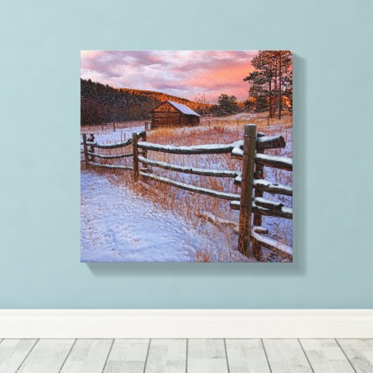 Snow Ranch Canvas Afdruk (Insitu (Houten vloer))