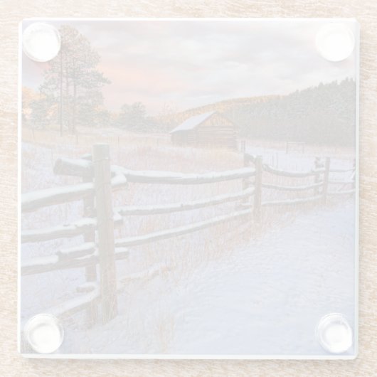 Snow Ranch Glazen Onderzetter (Achterkant)