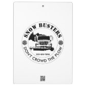 Snow Removal Business Uw Logo op maat toevoegen Klembord (Achterkant)