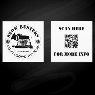 Snow Removal Business Uw Logo op maat toevoegen Vierkante Visitekaartje