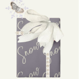 Snow script sugarplum purple butter cream elegant cadeaupapier
