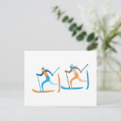 Snow Ski Briefkaart (Staand voorkant)