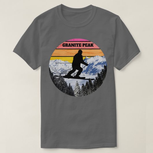 Snow Ski Granite Peak Skiing Fields Wisconsin Amer T-shirt (Design voorkant)