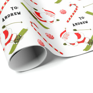 Snow Ski Holiday Gift Cadeaupapier