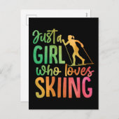 Snow Ski is gewoon een meisje dat van het kiemen h Feestdagenkaart (Voorkant / Achterkant)