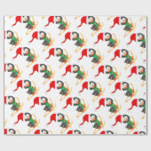 Snow Skiing Penguin Cadeaupapier (Vlak)