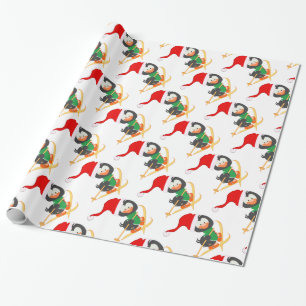 Snow Skiing Penguin Cadeaupapier