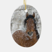 Snow Stallion Horse Holiday Ornament (Achterkant)