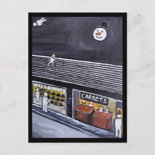 Snow Town Painting by Alfred Fox Briefkaart (Voorkant)