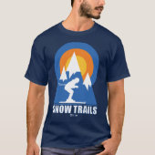 Snow Trails Ski Sunset Retro T-Shirt (Devant)