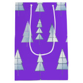 Snow Trees Elegant Winter Medium Cadeauzakje (Achterkant)