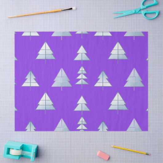 Snow Trees Elegant Winter Tissuepapier (Craft)