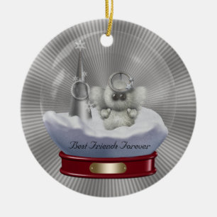 Snow Wereldbol Friends Forever kerstversiering Keramisch Ornament