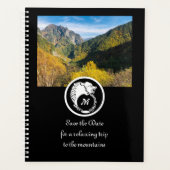 Snow White Wolf Silhouette Laurel Monogram Foto Planner (Voorkant)