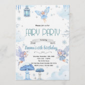 Snow winter fairy party invitation (Devant)