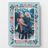 Snow Winter Floral-kerstfoto Fotoplaat (voorkant)