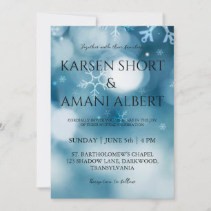 Snow Winter Wonderland huwelijksuitnodigingen Kaart