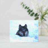 Snow Wolf Briefkaart (Staand voorkant)