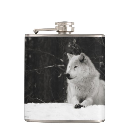 Snow Wolf Heupfles (Voorkant)