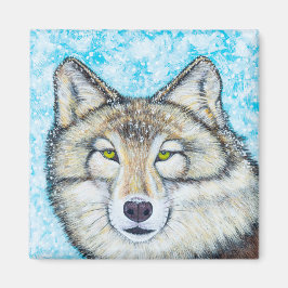 Snow Wolf Magneet