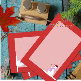 Snow Woman Red-led-kerstschrijfpapier Briefpapier