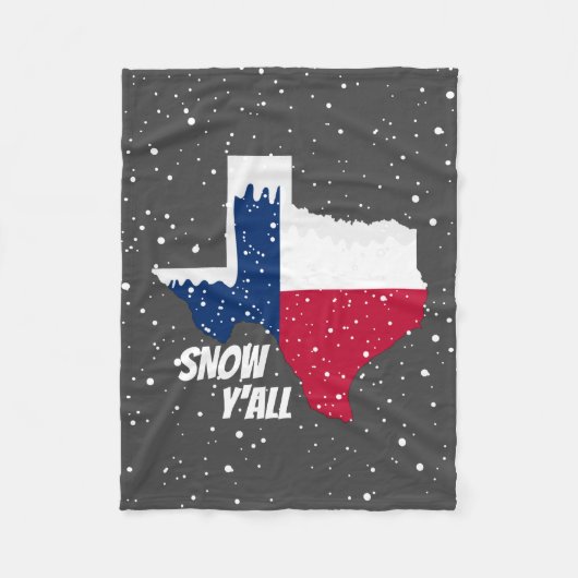 Snow Y'all - Texas Map met sneeuw Fleece Deken (Voorkant)