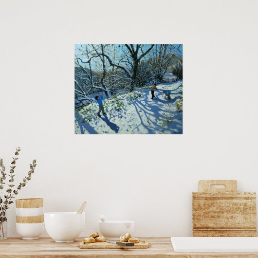 Snowbalgevecht Derbyshire Poster (Keuken)