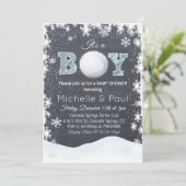 Snowball C'est un garçon Baby shower Invitation (Debout devant)