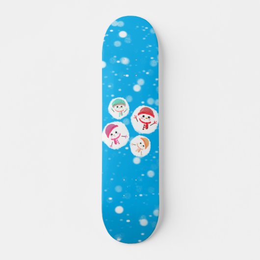 Snowball en Snowman Blue Skateboard (Voorkant)