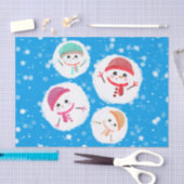 Snowball en Snowman Blue Tissuepapier (Craft)