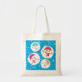 Snowball en Snowman Blue Tote Bag
