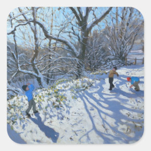 Snowball Fight 2007 Vierkante Sticker