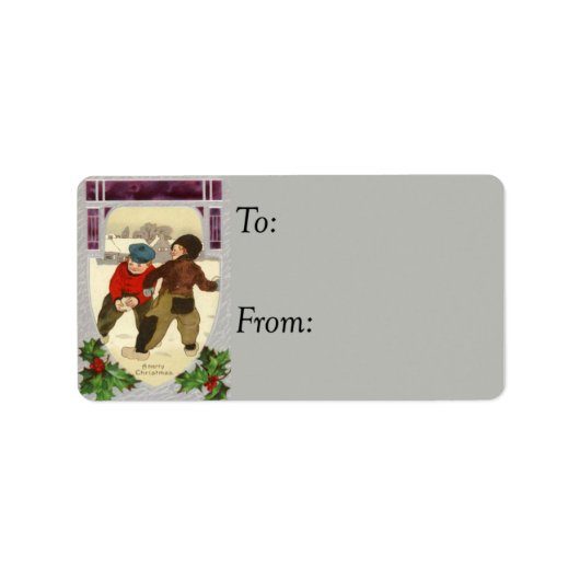 Snowball Fight  Gift Label (Voorkant)