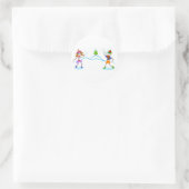 Snowball Fight Ronde Sticker (Tas)