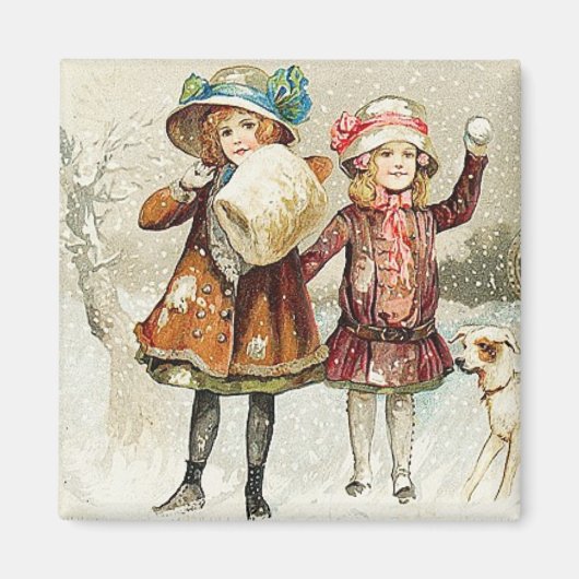 Snowball Girls Magnet Magneet (Voorkant)