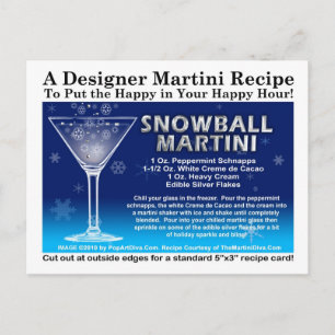 Snowball Martini Recette Carte postale Recette