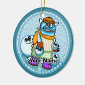 Snowball Monster Keramisch Ornament (Links)