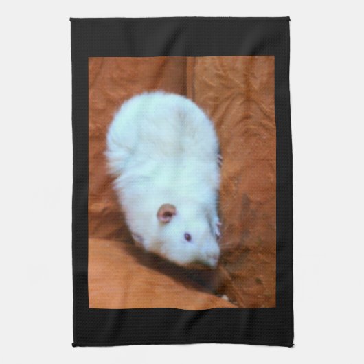 Snowball Rat Blanc serviette de cuisine (Vertical)