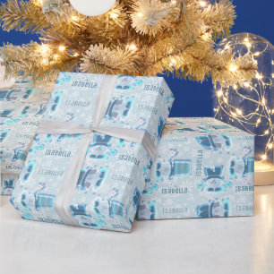 Snowball Snowflake-tekens, bevroren Cadeaupapier