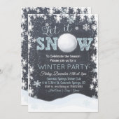 Snowball Snowflakes Invitation à la fête d'hiver (Devant / Derrière)