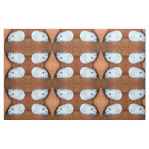 Snowball White Fancy PET Rat Patterned Fabric Stof